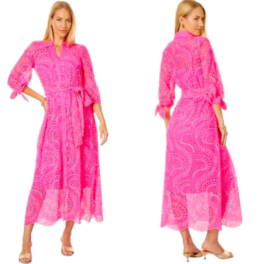 Lilly Pulitzer Pink Lace Maxi Dress